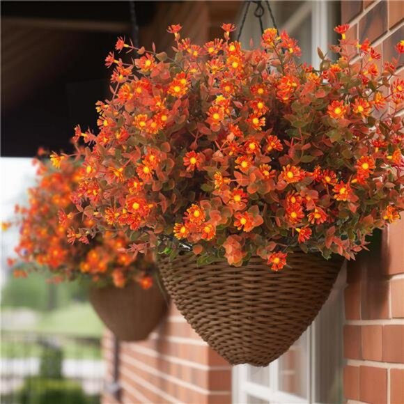 12 Bundles Artificial Fall Flowers No Fade Faux Autumn Plants, Fake Indoor - Picture 6 of 8